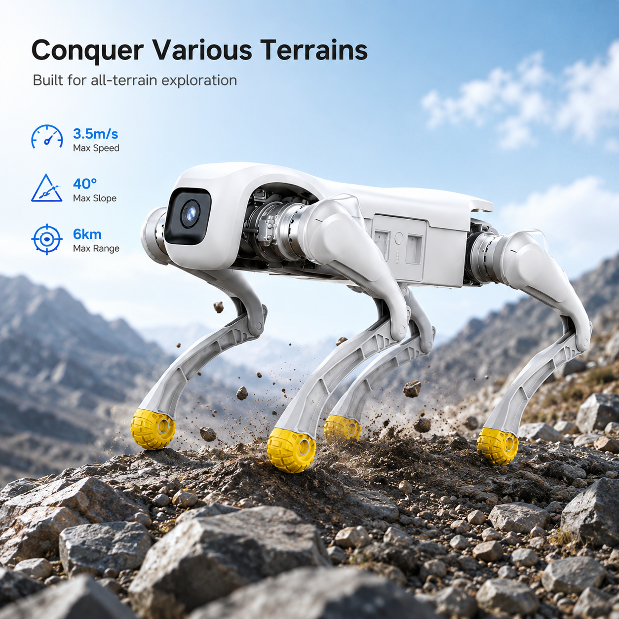 All Terrain Quadruped Robot Dog Strong Motion Control Bionic Robot High Mobility Intelligent Patrol Inspection