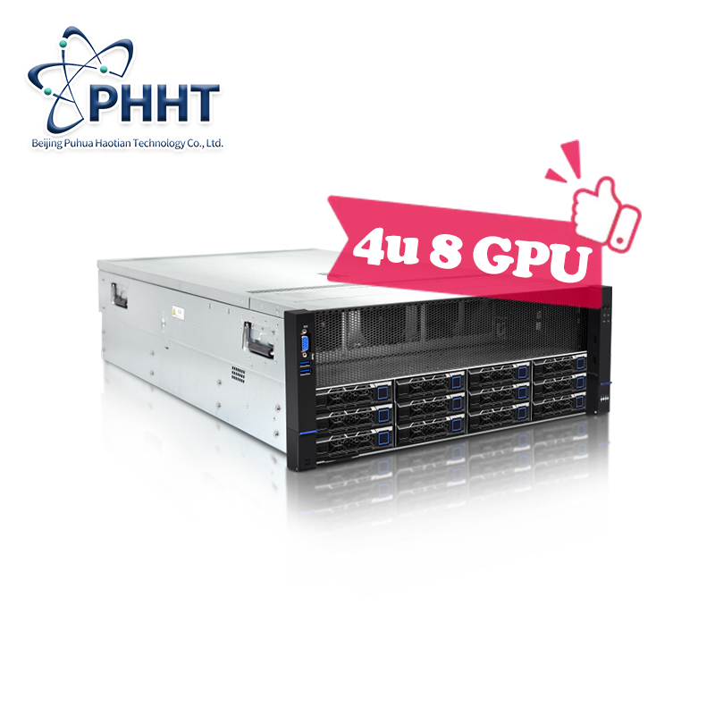 Advanced 4U 8 GPU Server for AI-Powered Computing, Cloud Services Hosting and Data Center Virtual Workstation Integration Server