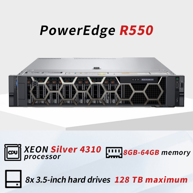 Del l Poweredge R550 2U Xeon Silver 4312 16gb/1tb/800W Rack Server
