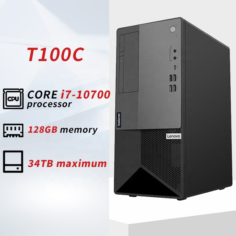Hot Selling Lenovos T100C Tower  I5-10400 8gb Memory 1tb HDD Server