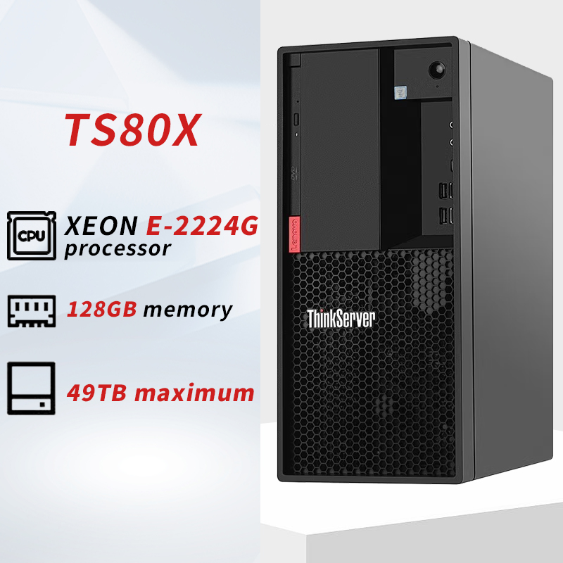 New Lenovos TS80X  4U Xeon E2224  3.5GHz  8gb+1tb  Tower Server