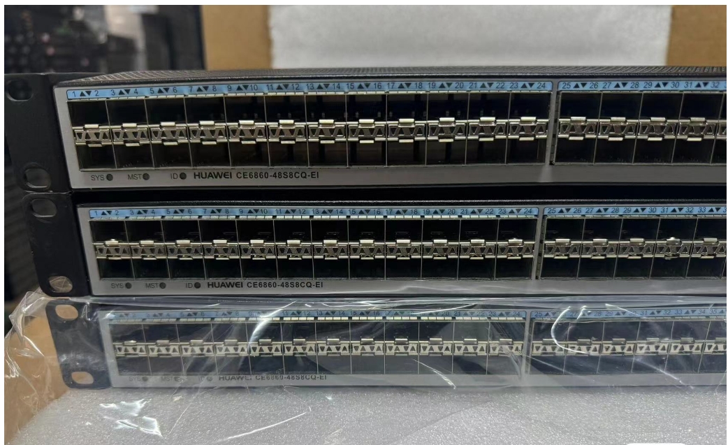 Used or New CE6860-48S8CQ-EI Network Switch with 48x 10G/25G & 8x 40G/100G QSFP28 Ports Two Power Supplies & Two Fans