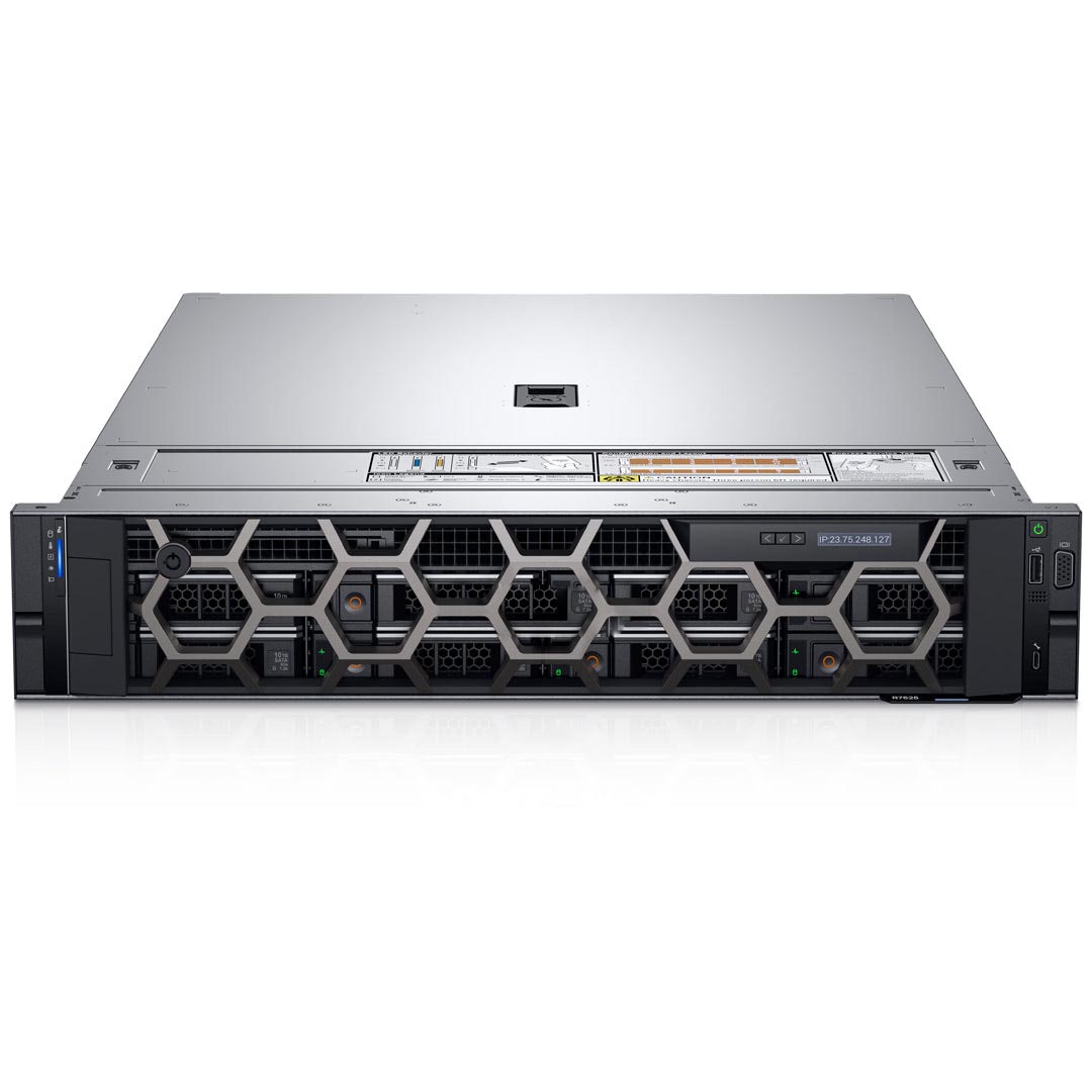 Factory Wholesale Del PowerEdge R7525 2U Rack AI Server Computer for AMD EPYC Cloud Virtualization GPU Deep Learning Rack Server