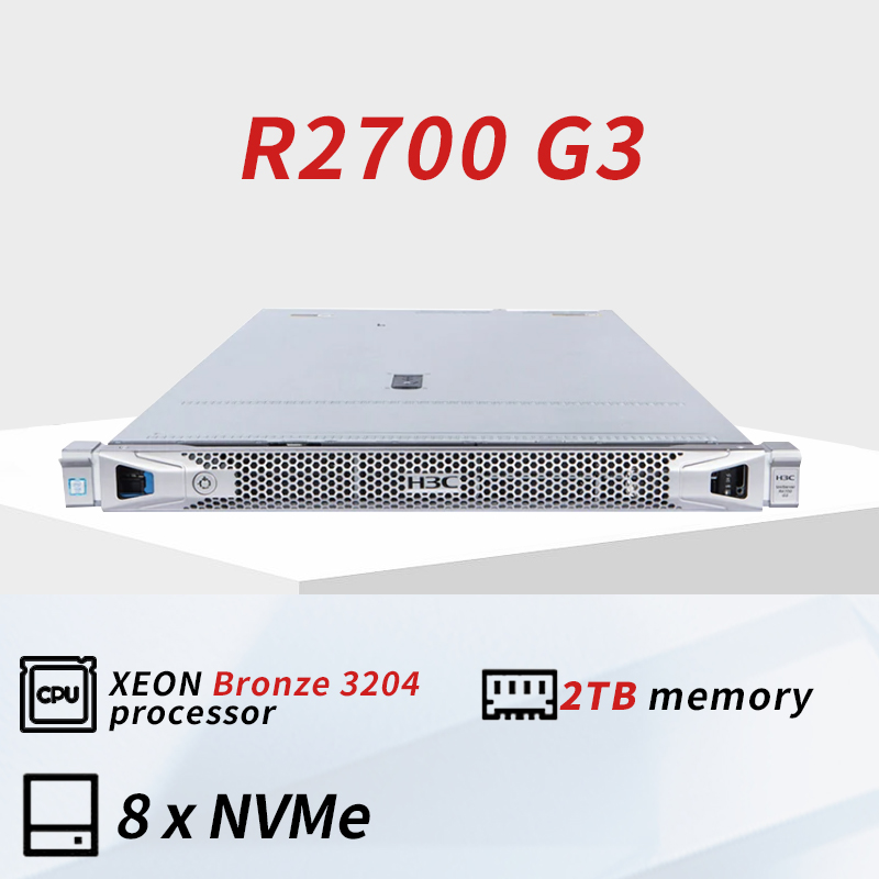 High Performance Xeon C621 R2700 G3 Server 64GB 1U Rack with Xeon Processor Used Stock