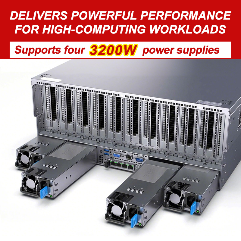 Enterprise AMD EPYC Dual CPU 8 GPU AI Server Computer for Deep Learning Training DDR5 PCIe 5.0 Virtualization NAS Storage Server