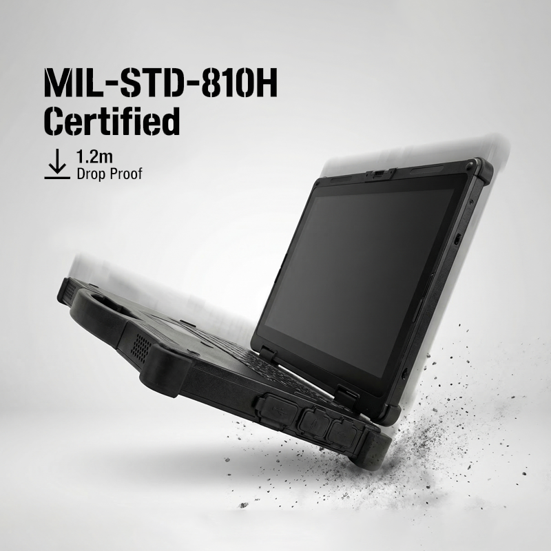14" OEM Rugged Laptop IP65 Waterproof with BeiDou Navigation Intel Core I7 Industrial Notebook Computer for Field Work Surveying