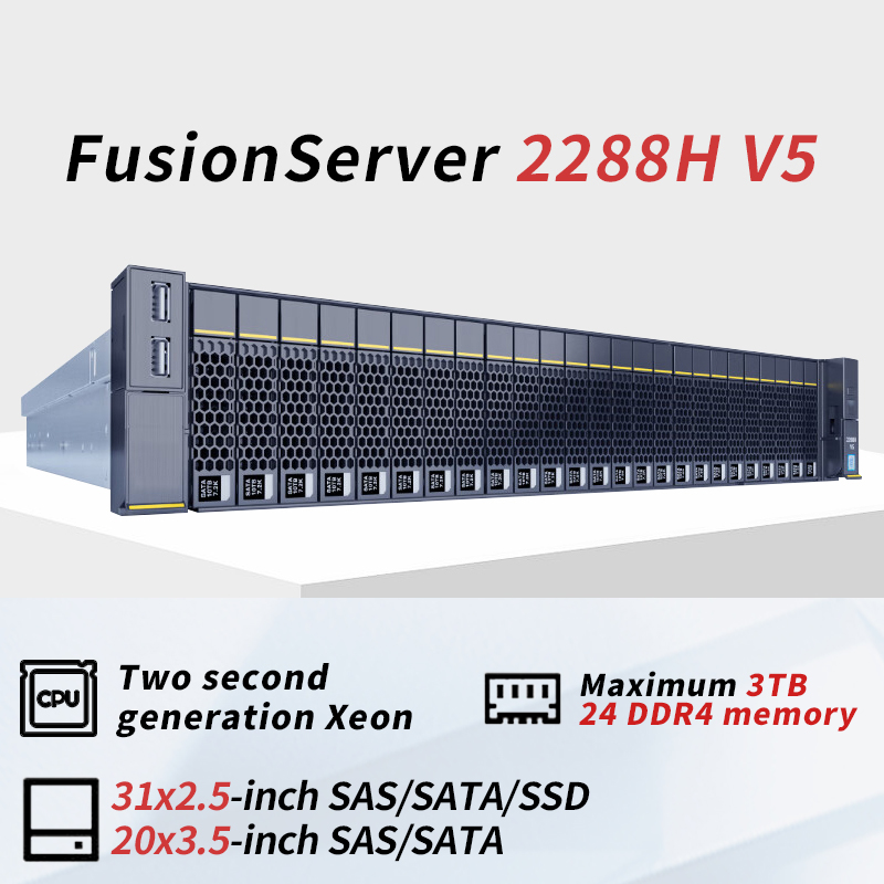 Hot Sale New Original Hua We I Xfusion Server 2288h V7 V6 V5 Hyperfusion 2u Intel Xeon Server Pc Storage GPU AI Rack Server