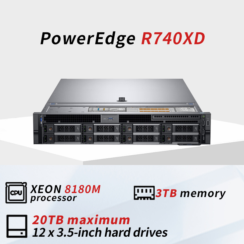 Hot Selling PowerEdge R740xd Rack Server Computer with Intel Xeon CPU RTX 4090 AI Training GPU Computing Deep Learning Servers