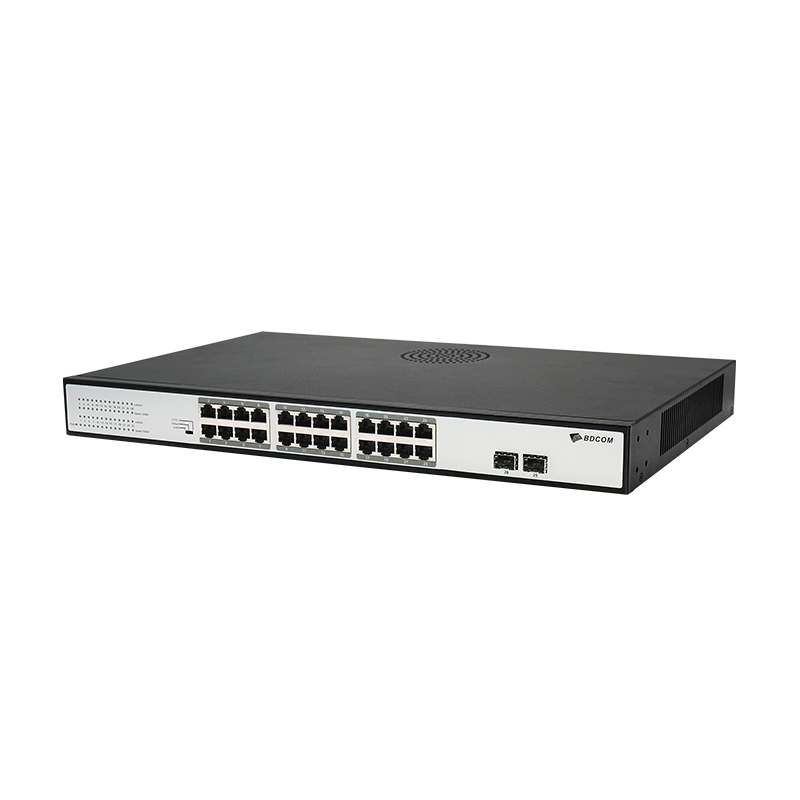 High Quality 24 Port PoE Switch Gigabit 370W 2 Uplink Ports 802.3af/at Large Cache No Lag Stable Connection Network Switch