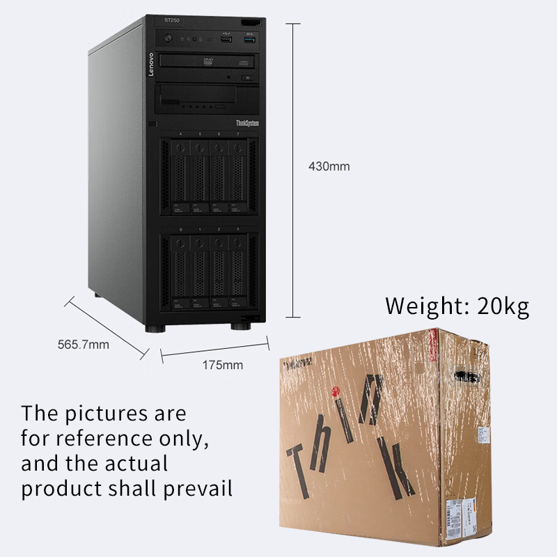 Enterprise New Used ThinkSystem ST258 V2 Tower AI Server Computer for Office ERP Software Storage Intel Xeon Desktop Servers
