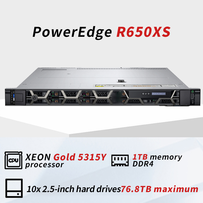 PowerEdge R650xs 1U Rack Server Computer Intel Xeon Scalable 3rd Gen Dual Socket AI GPU Cloud Virtualization Server