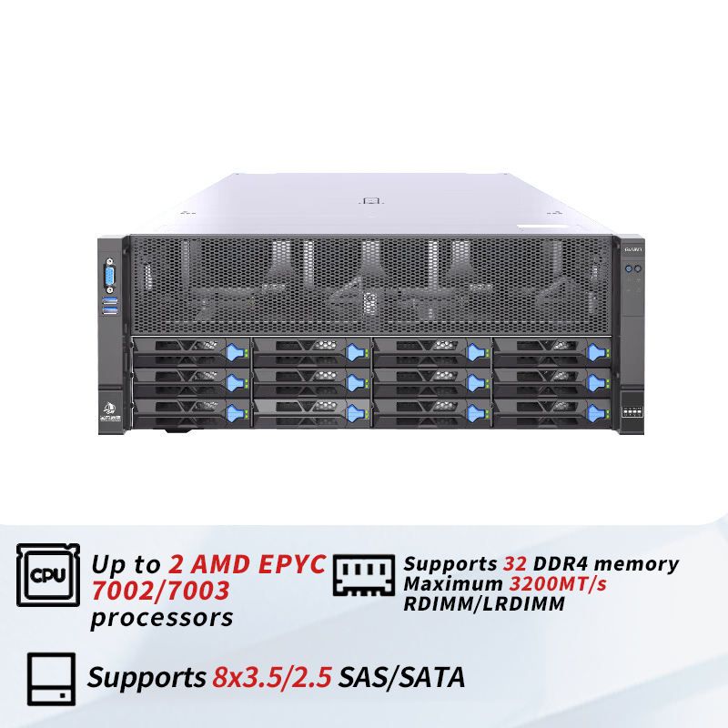 Top Selling 4U Rack Server AI Training Deep Learning HPC Cloud Computing Virtualization Data Center GPU High Performance Servers