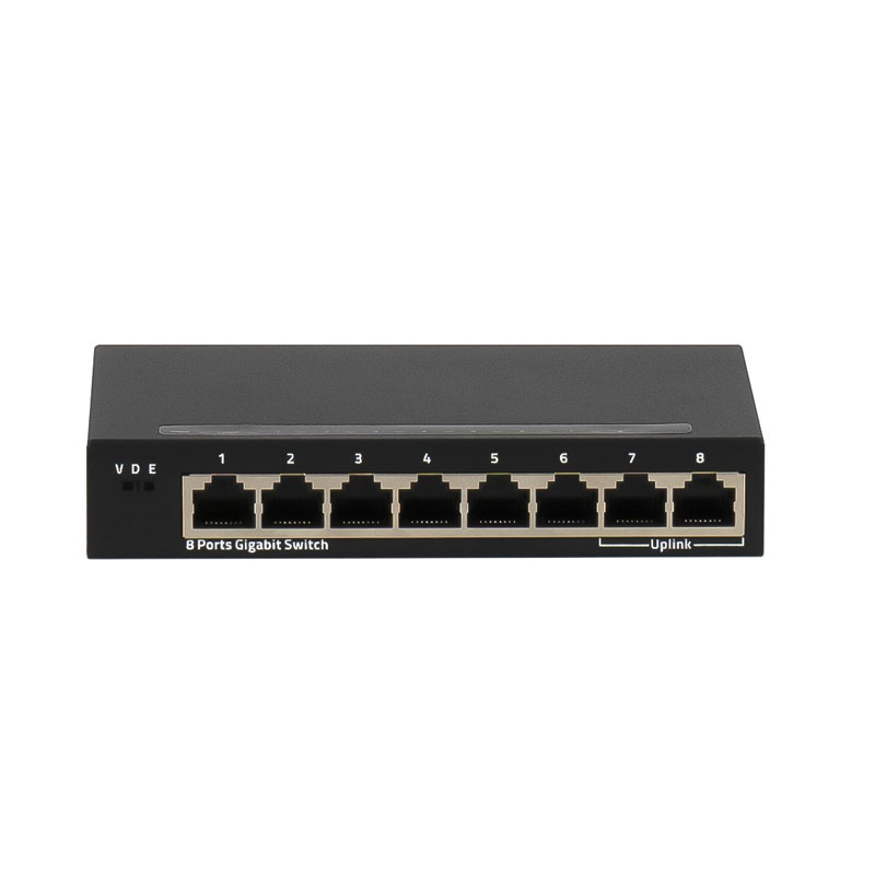 8 Port Gigabit Ethernet Switch Unmanaged Desktop Metal Hub with VLAN Isolation and DIP Mode 4K MAC Table Network Switch