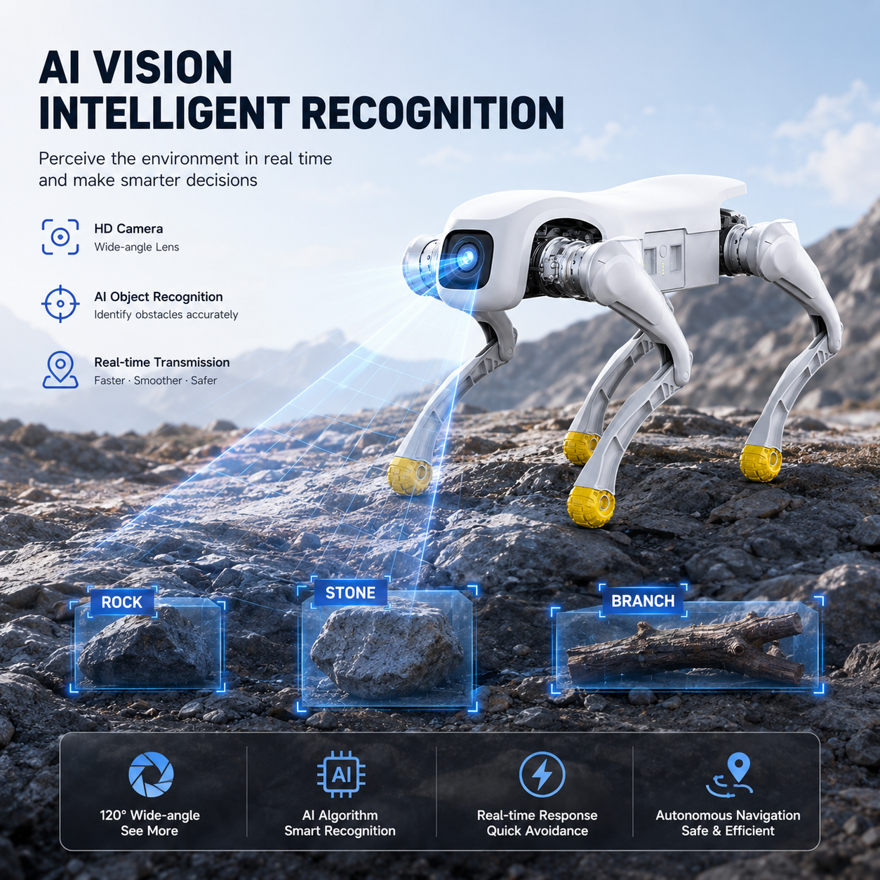 Advanced AI Robot Dog Bionic Quadruped Programmable Robot and Secondary Development Research Platform Robot