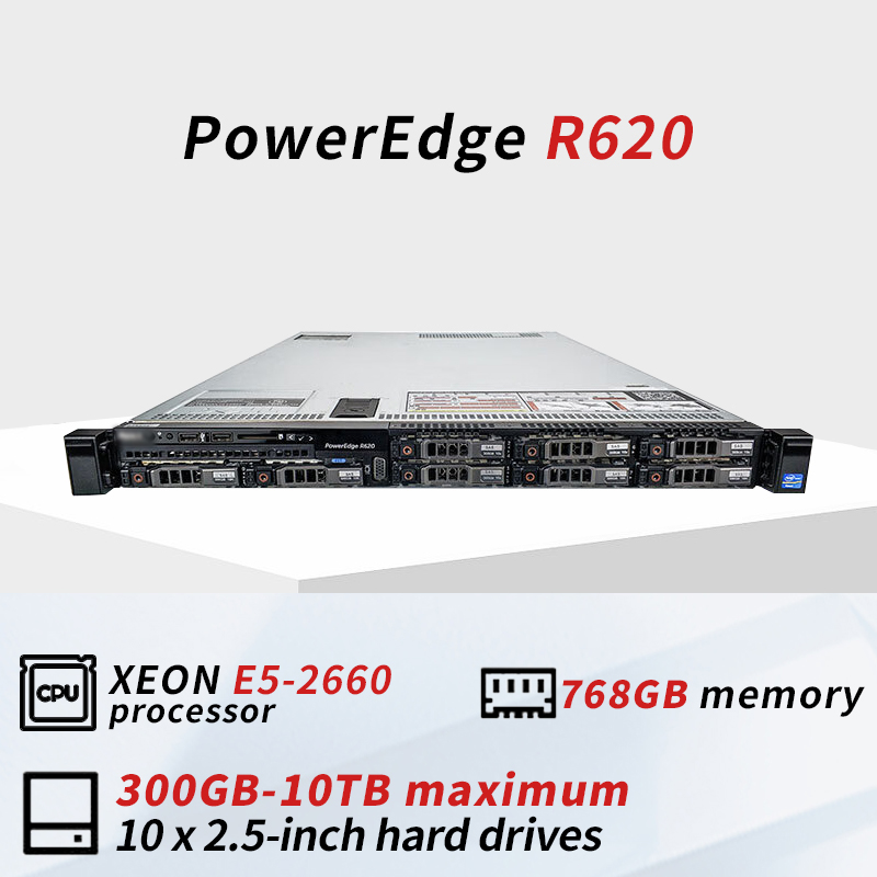 Best PowerEdge R620 1U Rack Server Used in Stock Excellent Condition High Performance for Web Hosting Small Business Server