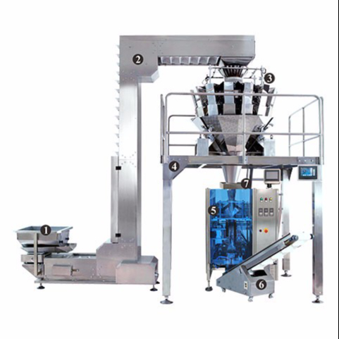 Potato Chips Pillow Bag VFFS 520 Packaging Machine Automatic Vertical Weighing Filling Packing Line