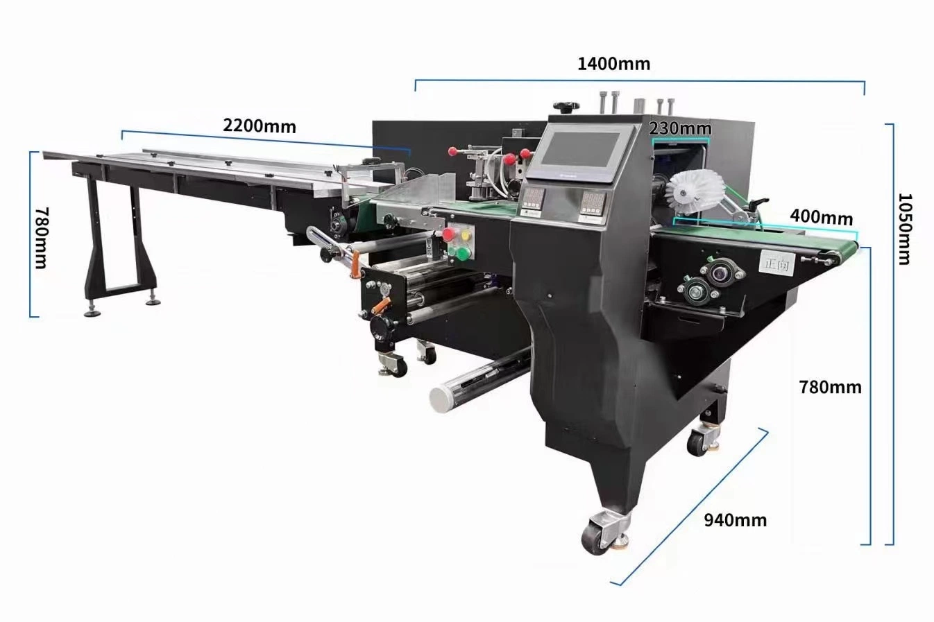 Fully Automatic Flow Horizontal Pillow Mask/Toy/Book/Food/ Wrapping Cutting Packaging Machine