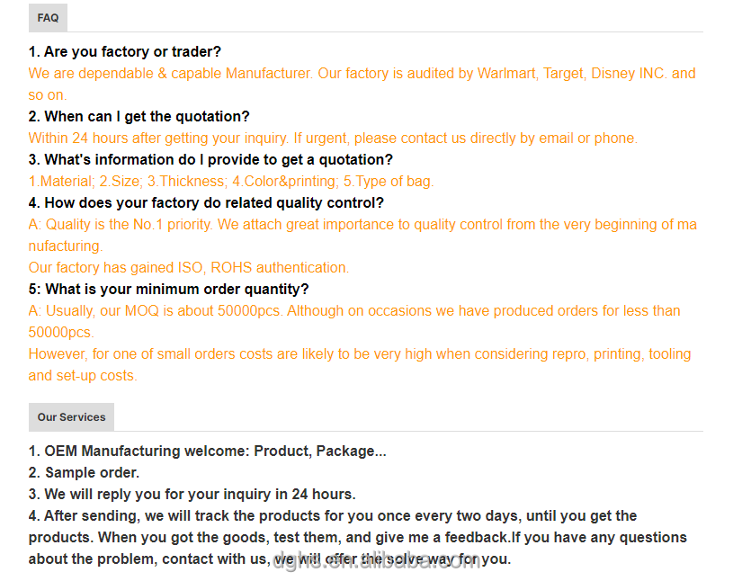 FAQ and services details