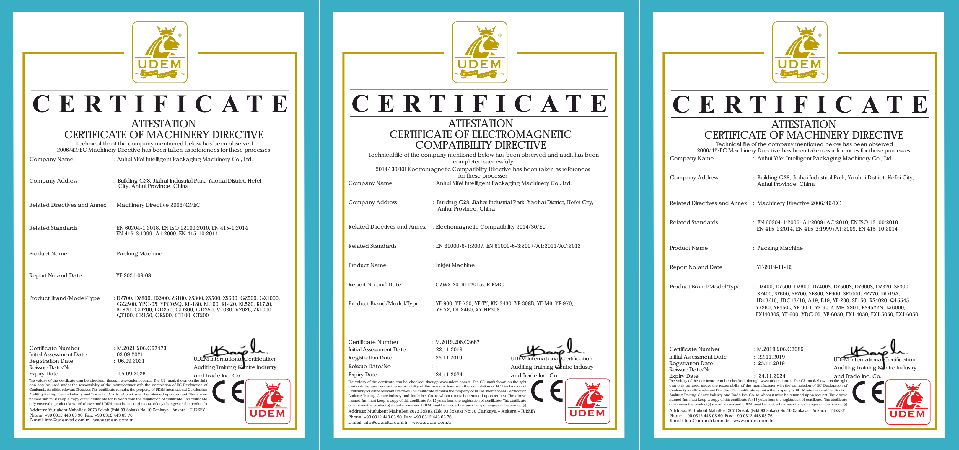 Compliance Certificates