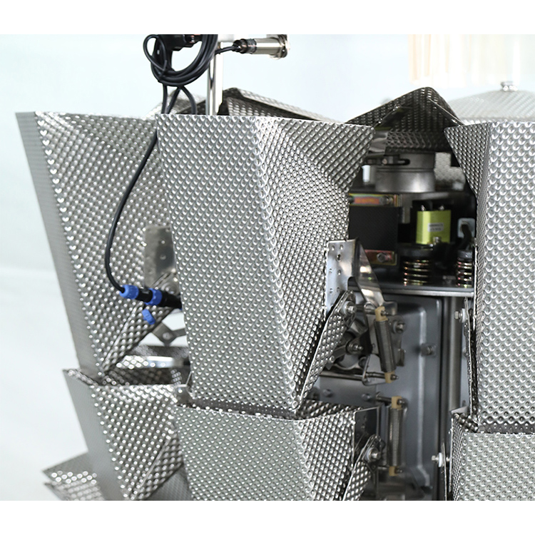 14 Head Multihead Weigher Weighing 500G Puffy Food Popcorn Packaging Machine Banana Chips Nuts Weighing Filling Packing Machine