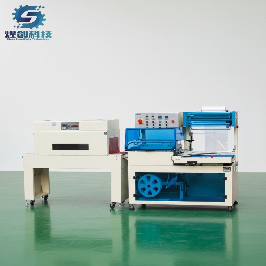 Fully Automatic L Bar POF Film Heat Shrink Film Packaging Wrapping Machine for Egg Tray, Case Box, Bottles