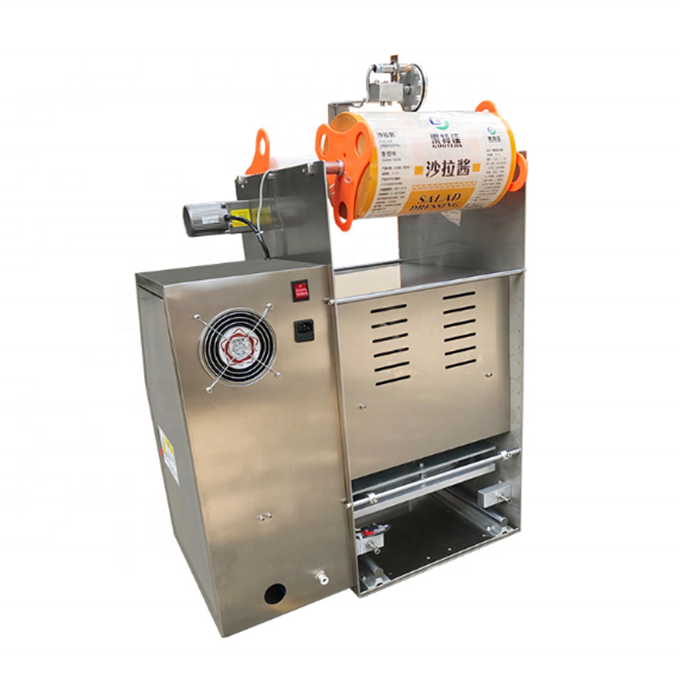 China Manual Boba Tea Cup Sealing Machine 4 Cup Sealing Machine for Jelly Milk Cup Tray Sealer