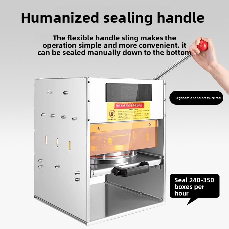 Semi-automatic Recyclable Rectangle Aluminum Foil Food Grade Stainless Steel Container Lid Box Tray Sealer Sealing Machine 150ml