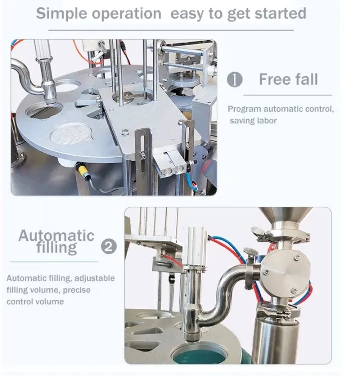 Automatic Rotary Cup Bottling Sealing Machine Details 4