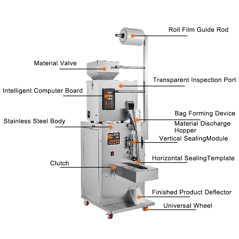 Economy Automatic Vertical Weighing Seeds Coffee Beans Rice Legumes Pellet Forming Filling Sealing Packaging Packing Machine