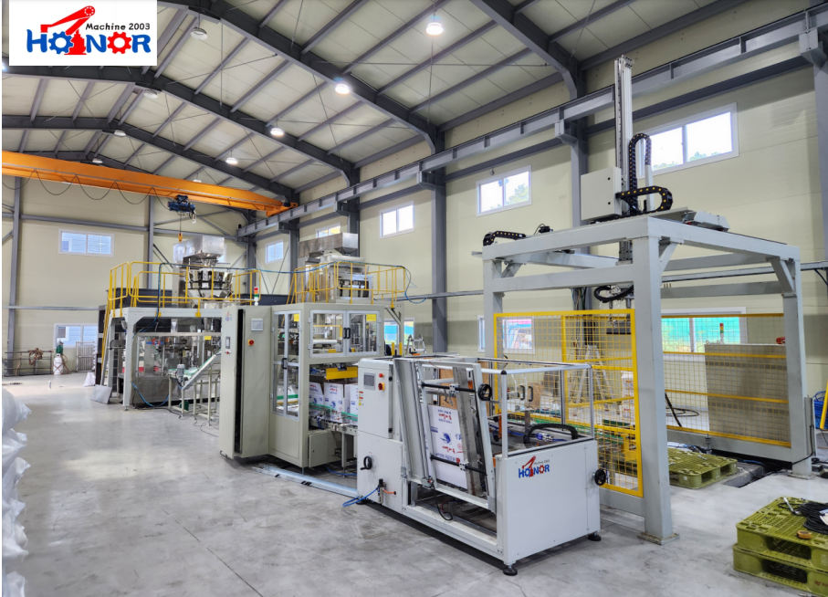 Automatic Bag Filling Carton Erecting Machine Cardboard Forming Food Grade Pneumatic PLC Controlled High-Speed Equipment