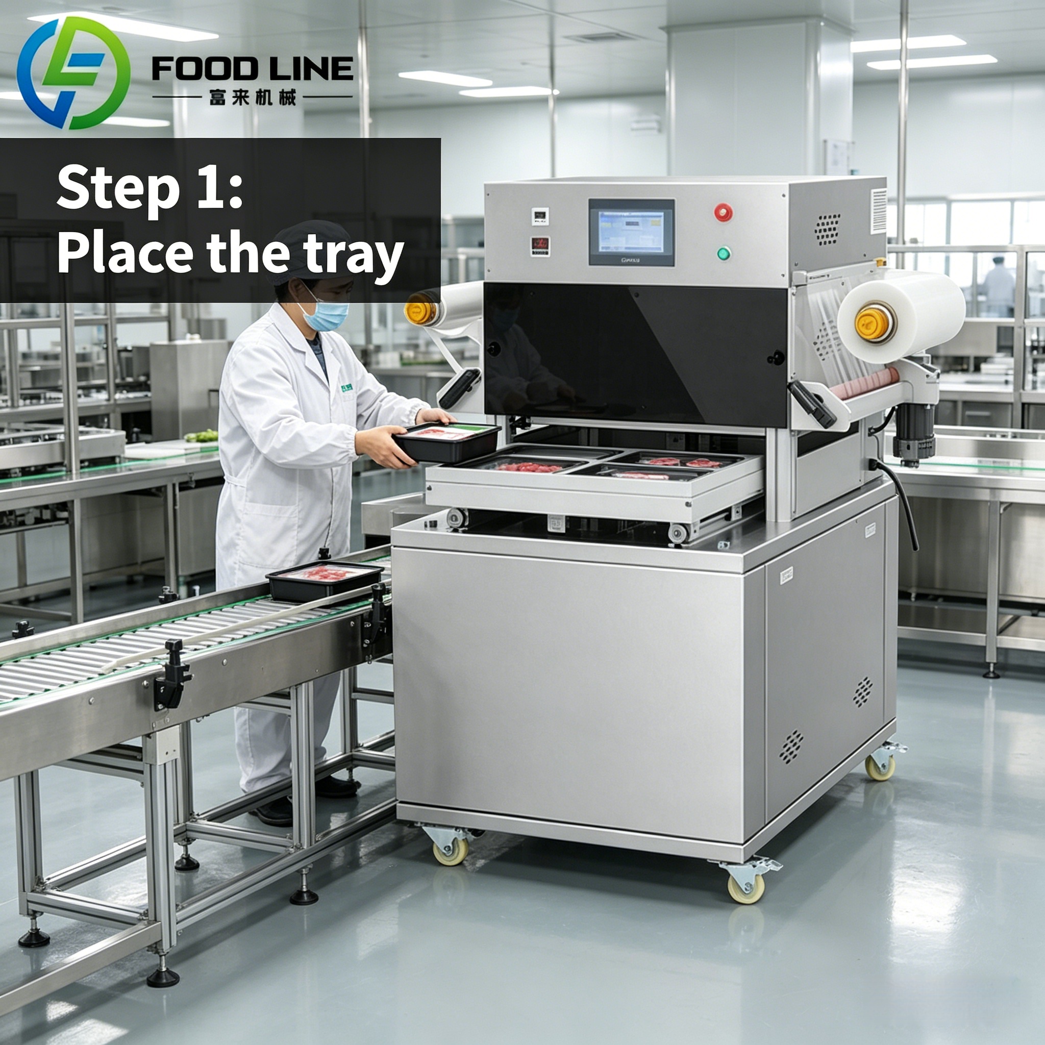 MAP Tray Sealer Automatic Modified Atmosphere Packaging Machine