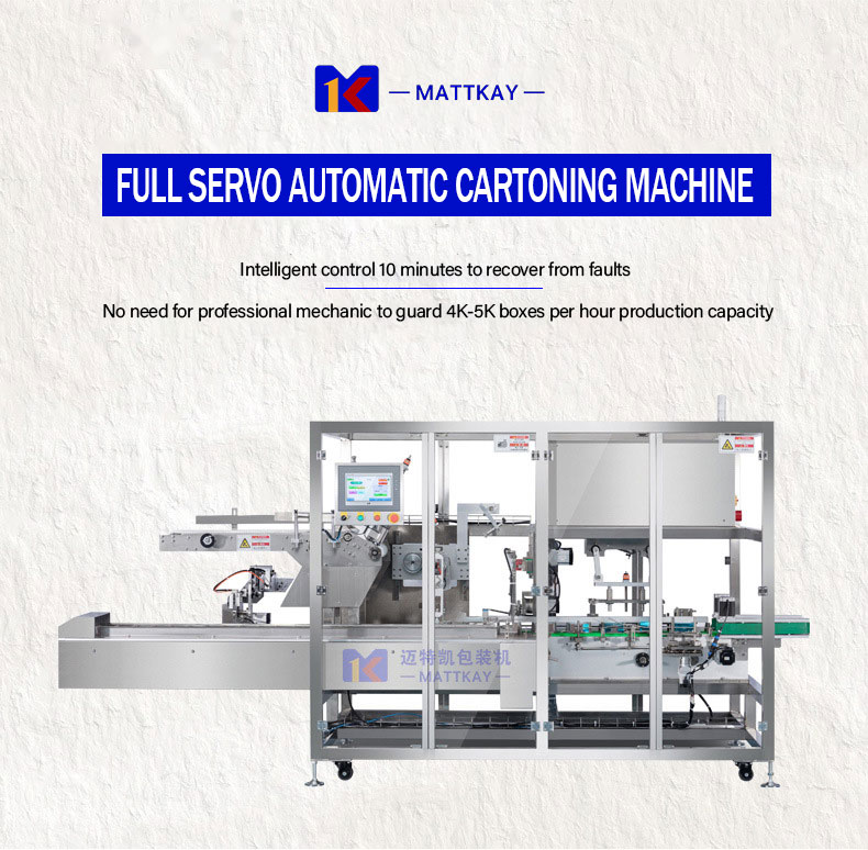 Automatic Multi-functional Cartooning Machine 40-60 Boxes/Min All-in-One Folding &amp; Cartoning System Packing Machine