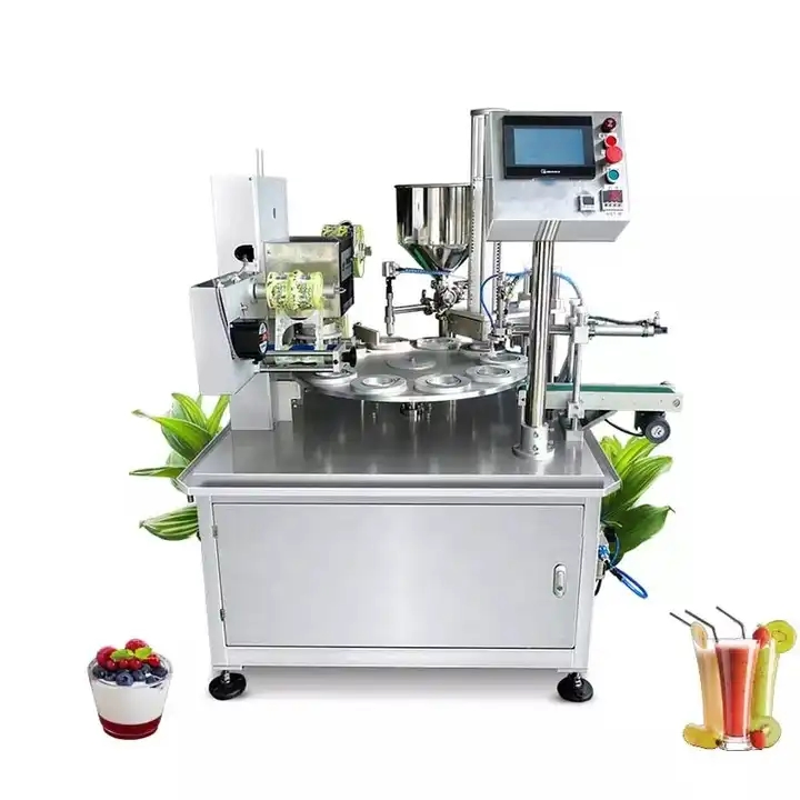 New Design Automatic Rotary Cup Bottling Sealing Machine for Yogurt and Jelly Filling