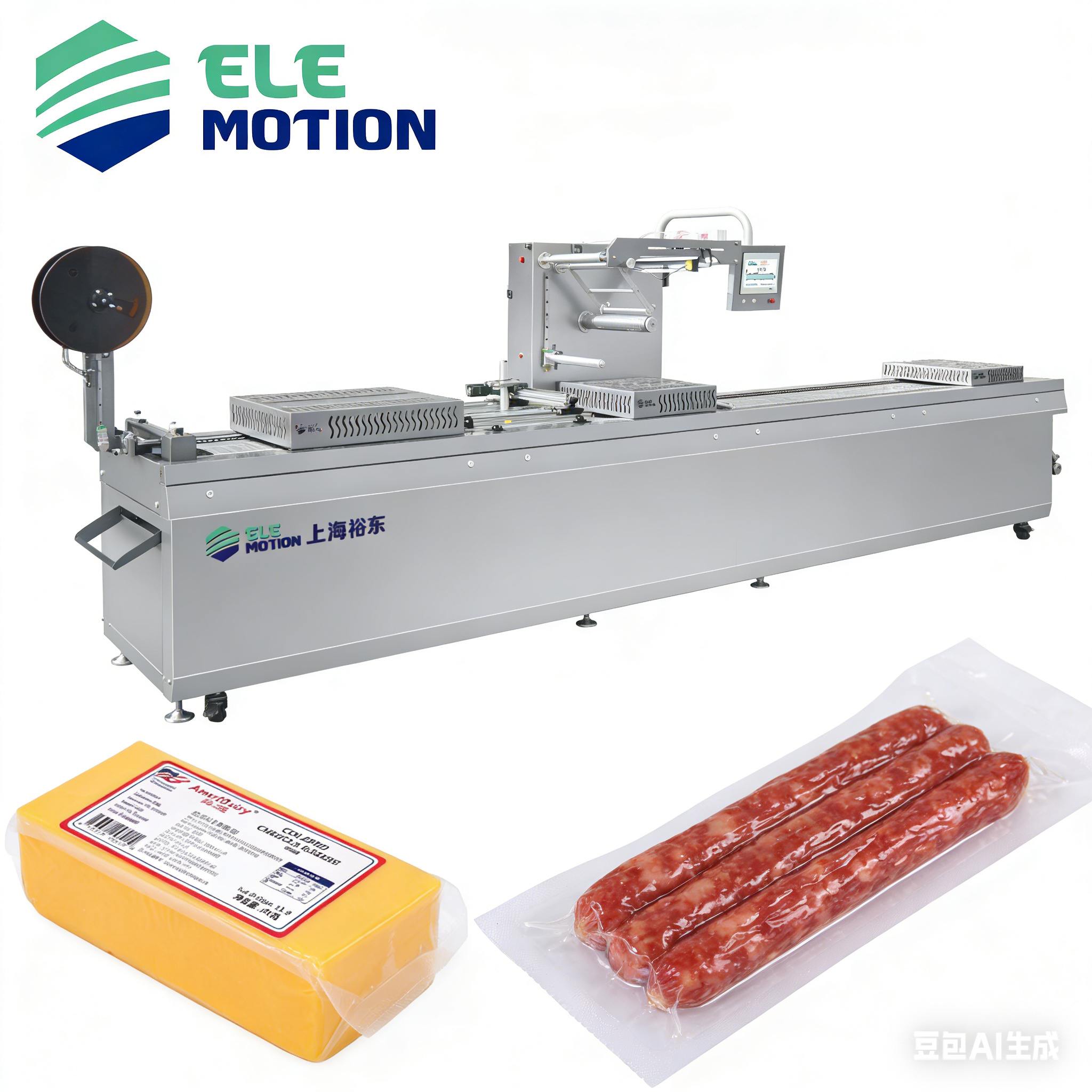 Elemotion Commercial Thermoforming Vacuum Sealer Machine Food Packaging Machine Heat Sealing Bars for Meat Fish Vegetables