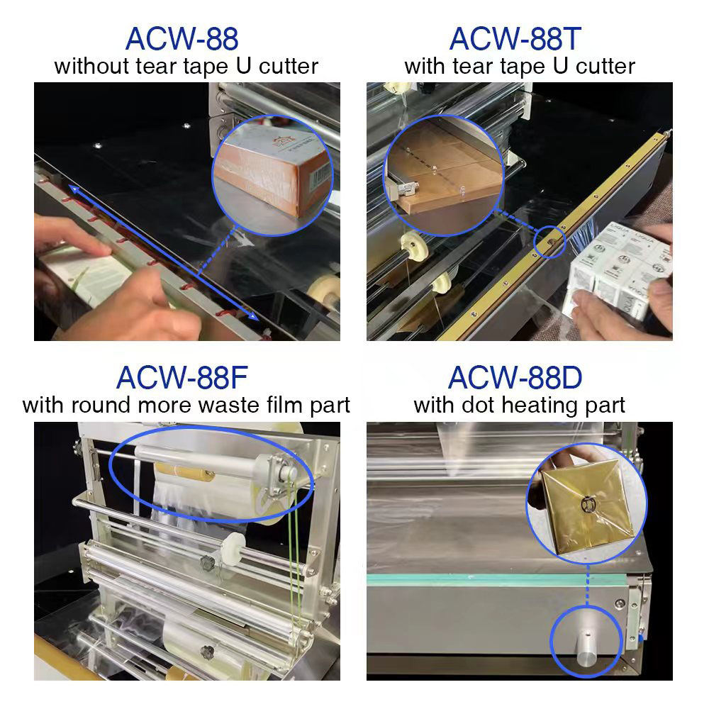 Manual Cellophane Wrapping Machine Tea Box Overwrapping Machine Heat Shrink Sealing for Perfume Cigarette Poker Cosmetics