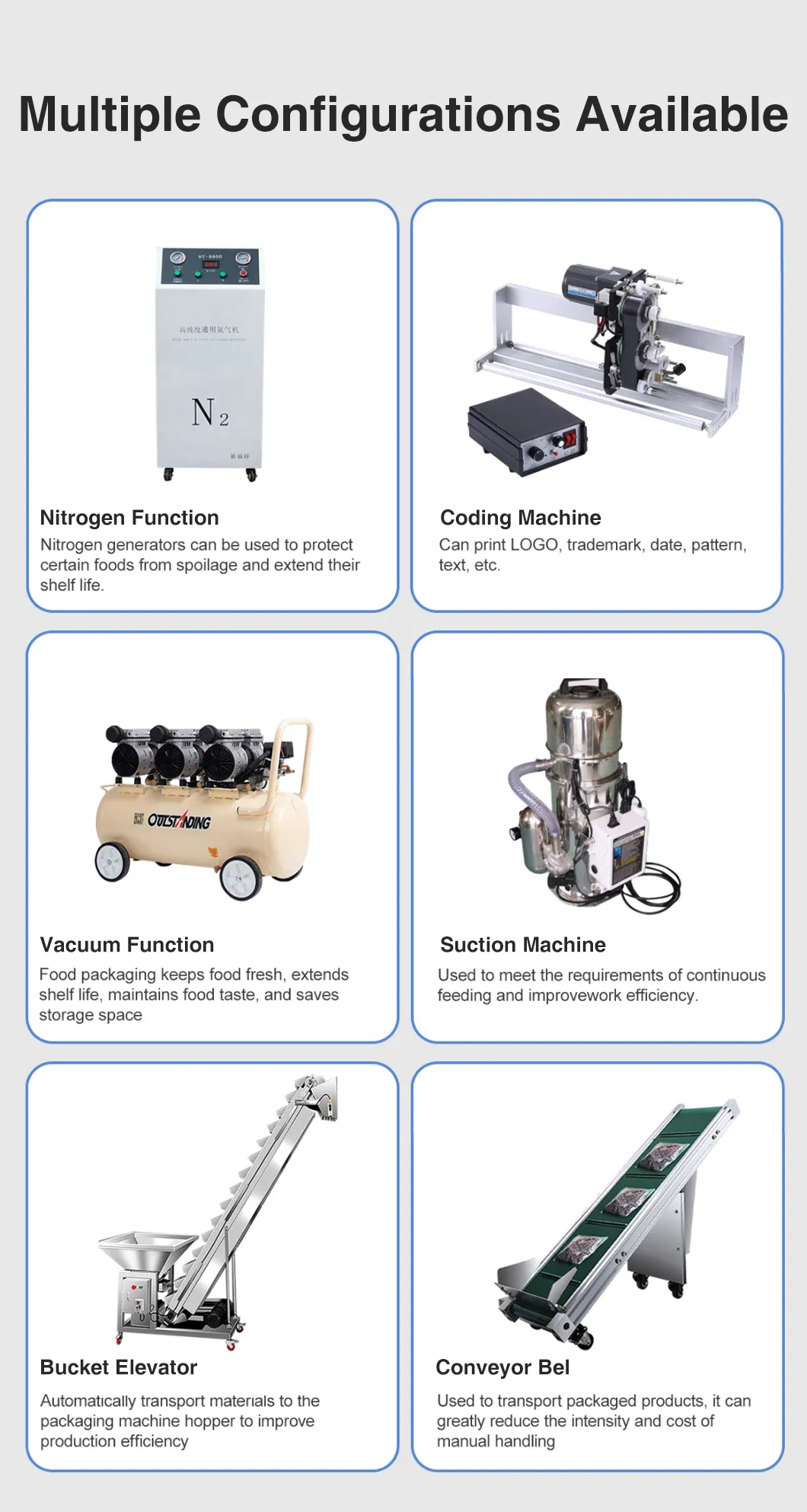 Automatic 10-500g Wheat Flour, Corn, and Rice Granule Powder Bagging and Weighing Packaging Machine for Various Bag Types.