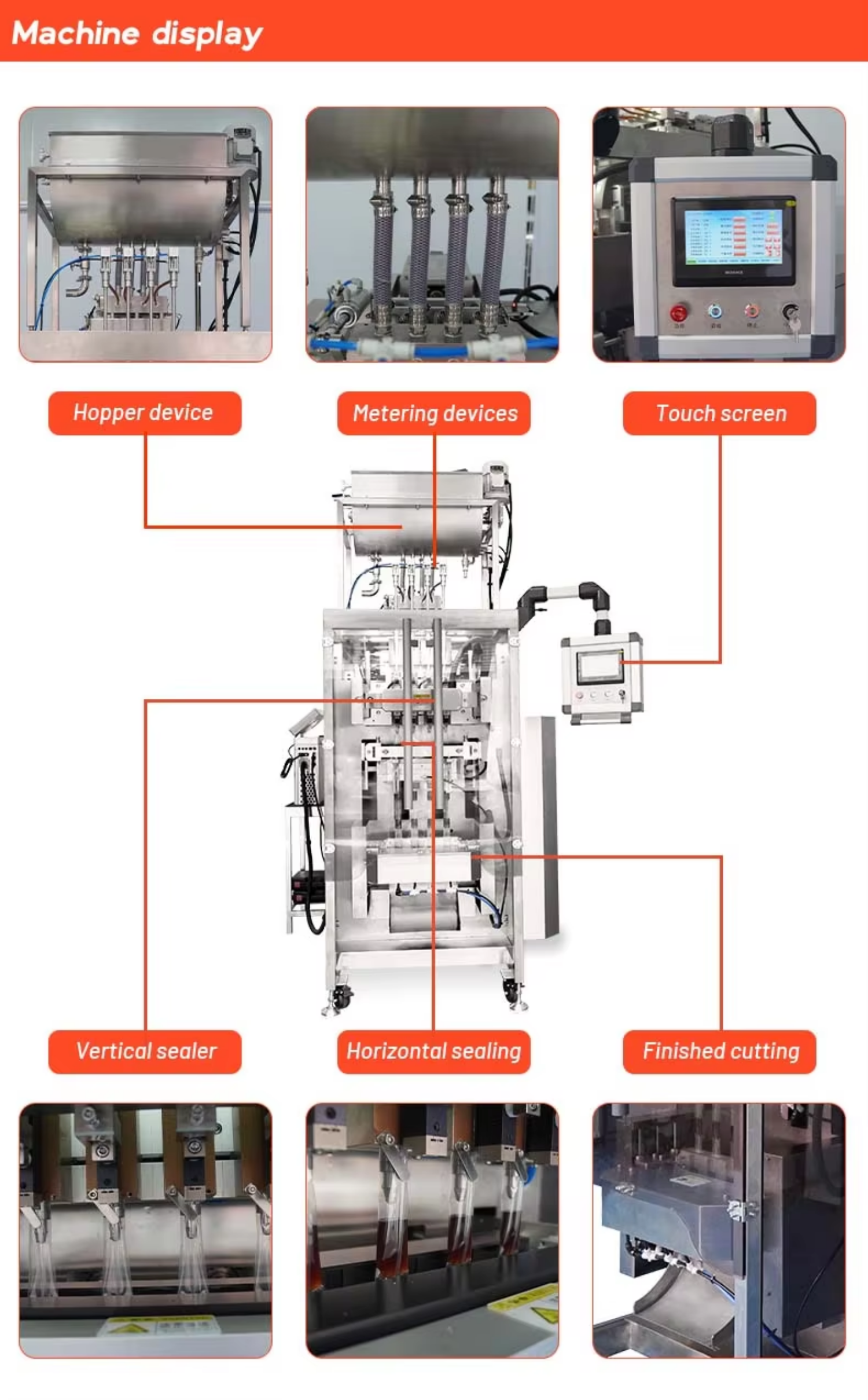 Automatic Vertical Form Fill Seal Multi Line Sachet Liquid Packaging Filling Machine Honey Stick Packing Machine
