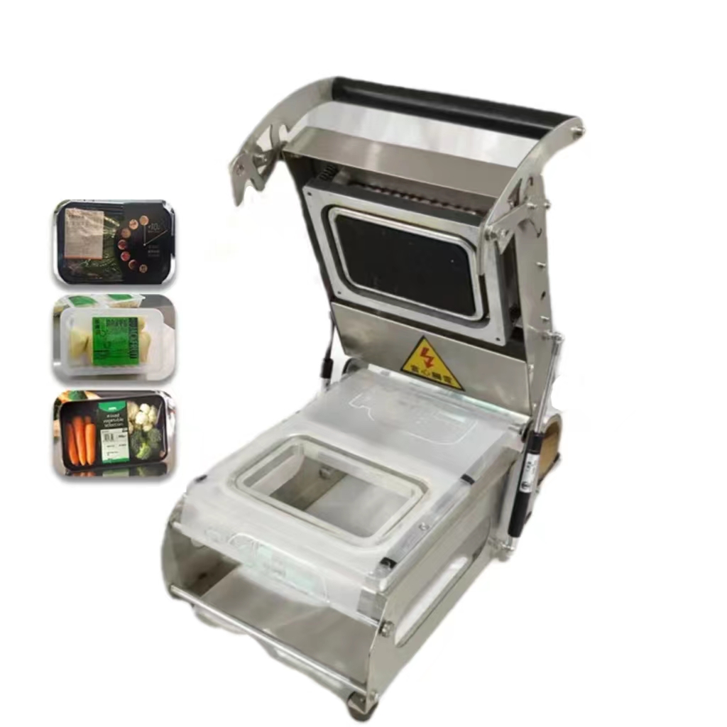 Fast Food Meal Bento Plastic Container Table Top Packaging Sealer Manual Tray Sealing Machine