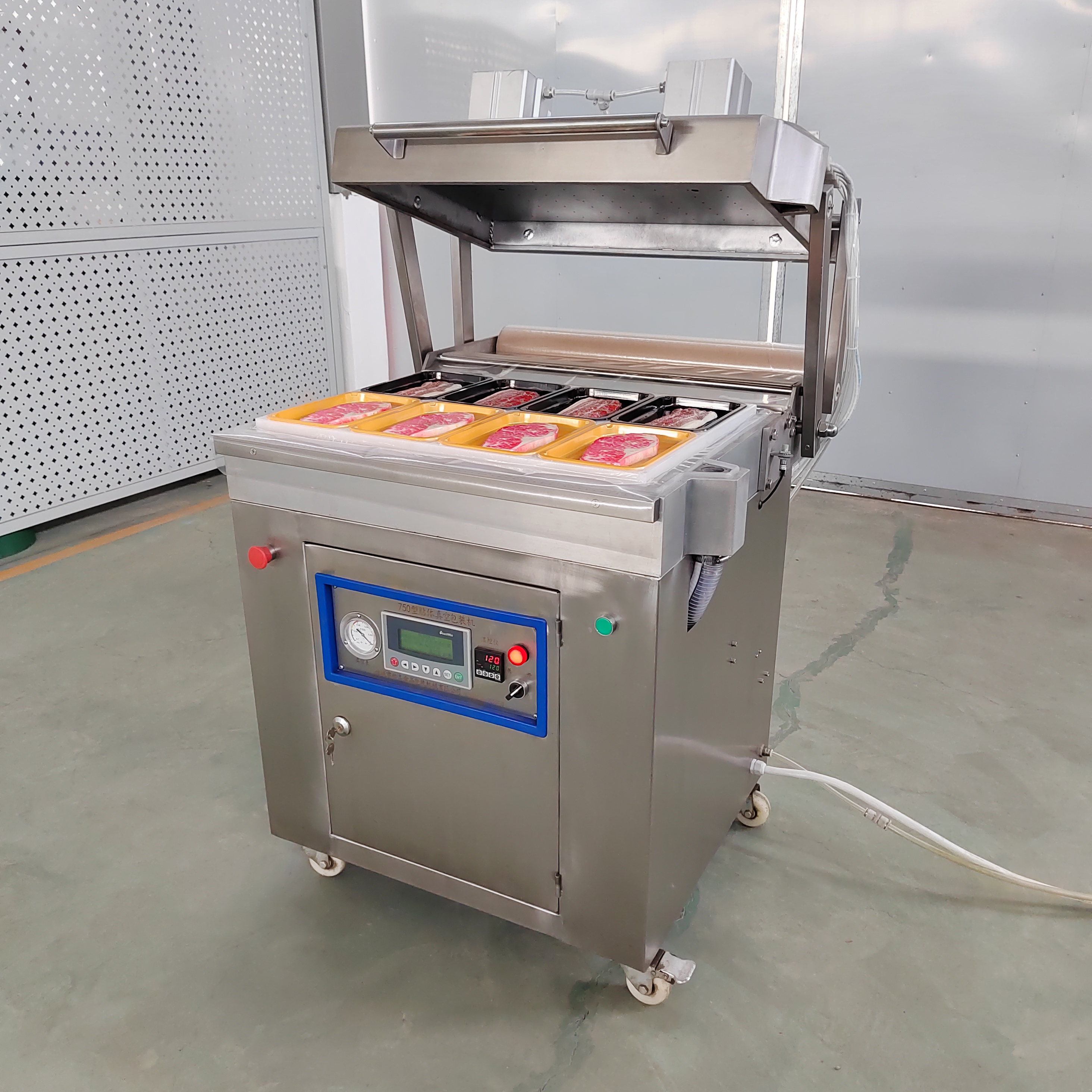 Factory Price Skin Vacuum Packing Machine Food Preservation Fish Meat Beef Pork Food Skin Packing Machine With Film Tray Mould