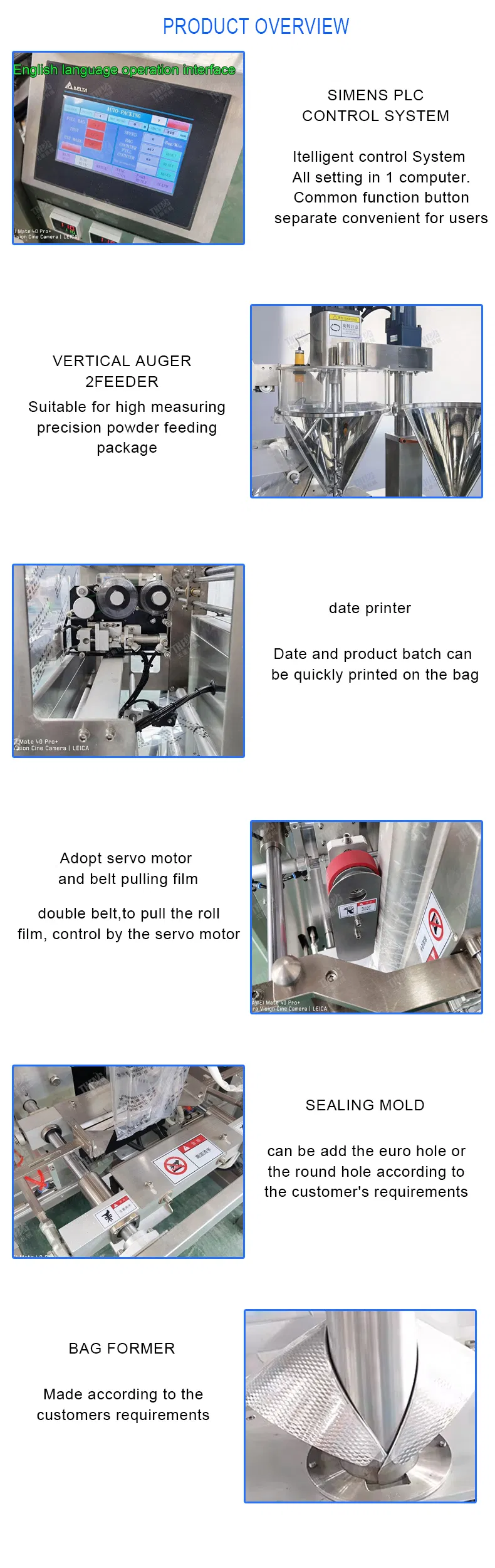 China Automatic Powder Bags Packaging Machine Vertical Vffs Flour Powder Milk Coffee Filling Machine Sugar Salt Rice Packing Packaging Machine