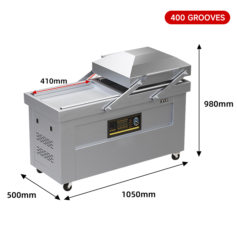 400P Store High-Efficiency Dual Chamber Vacuum Packing Machine, Commercial Fresh Food Sealer, Simple Operation