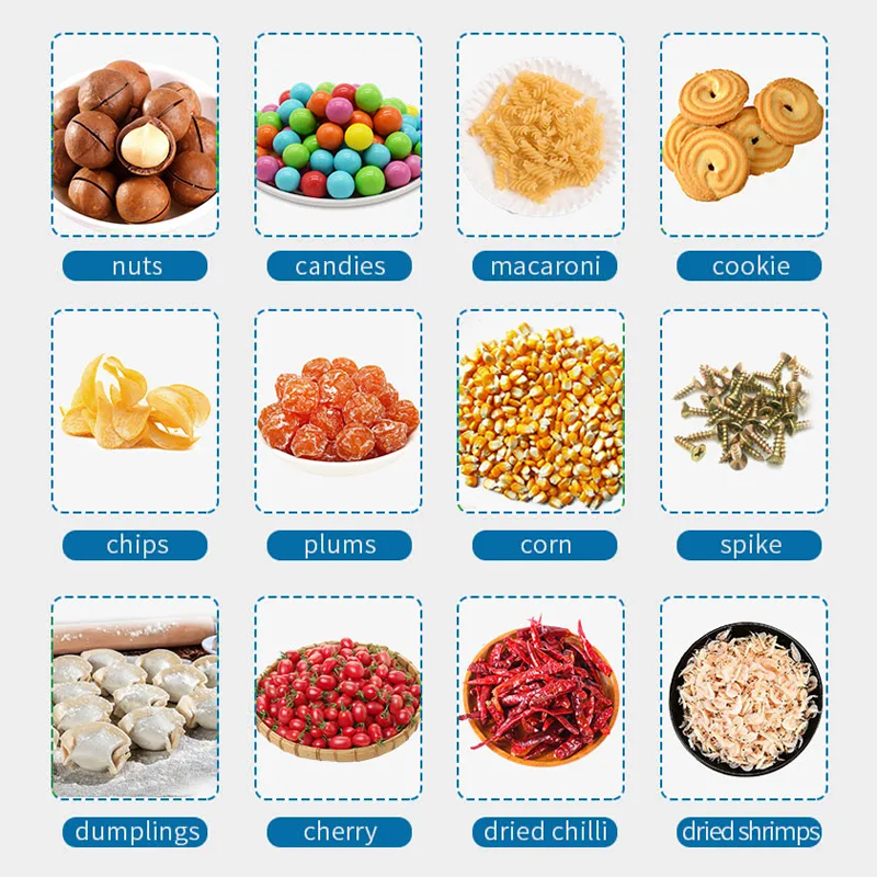 Automatic Weighing Vertical Packing Nuts Chips Rice Grains Beans Biscuits Snacks 5kg 10kg Granule Bag Packaging Machine