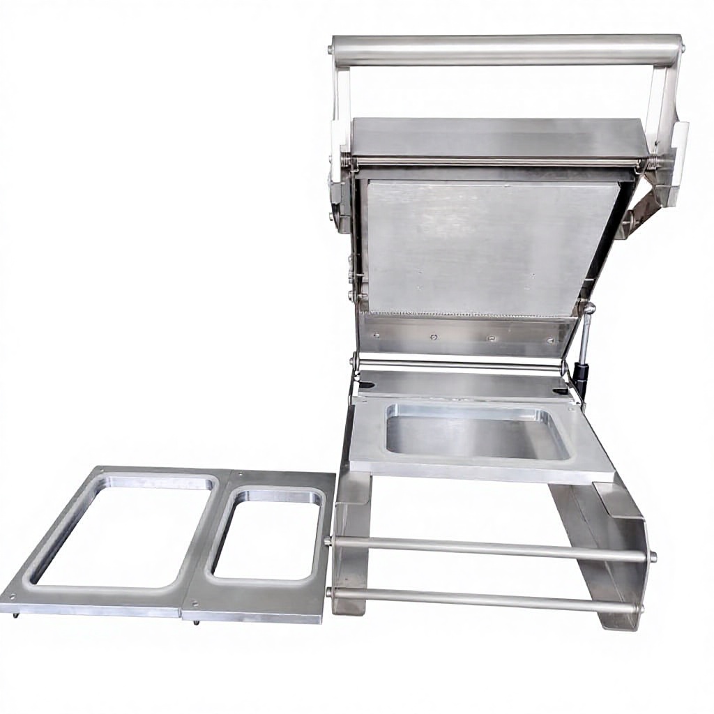 Manual Square Tray Sealer Machine for Heat Sealing Paper Cartons for Chemical Packaging