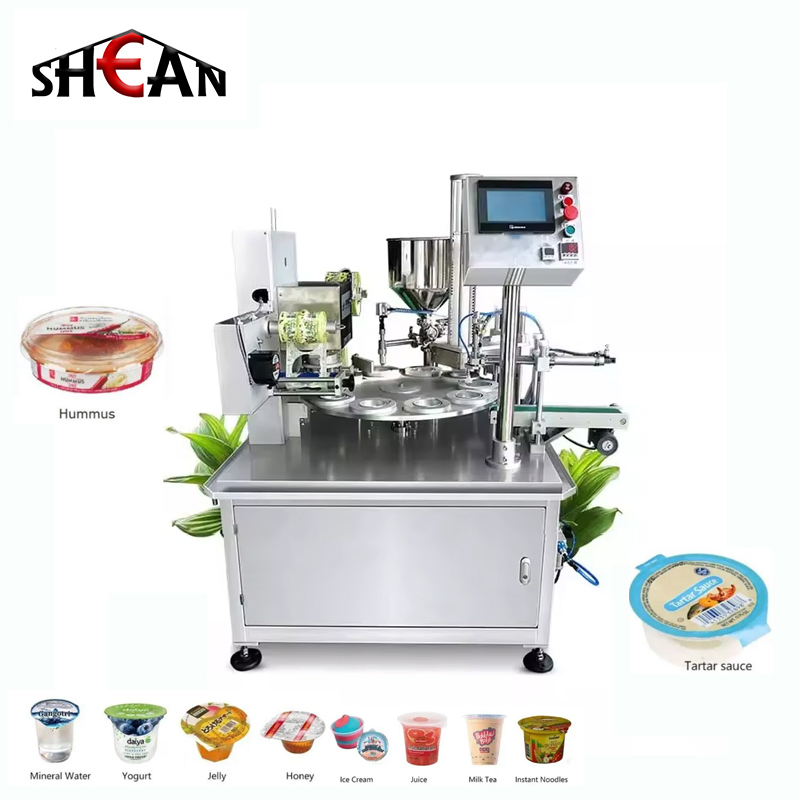 New Design Automatic Rotary Cup Bottling Sealing Machine for Yogurt and Jelly Filling