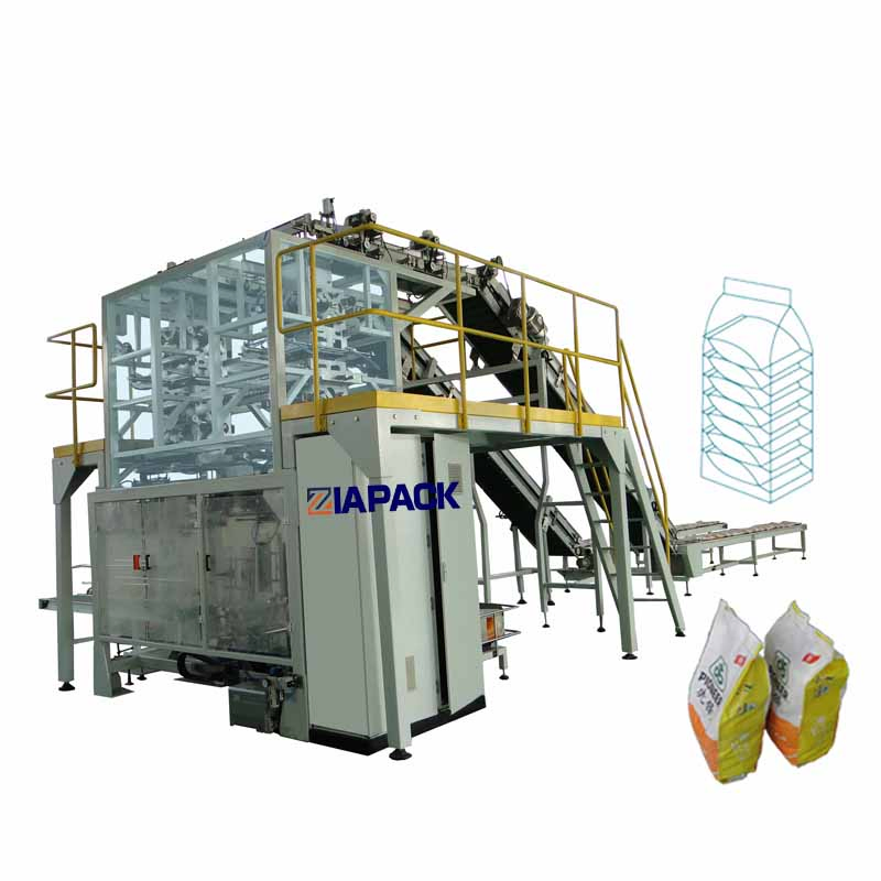 Automatic Bag-in-PP Woven Bag Secondary Baling Packing Bagging Machine for Small Pouch Product Into Big Bag for Seeds/Salt/Sugar/Beans/Milk Powder