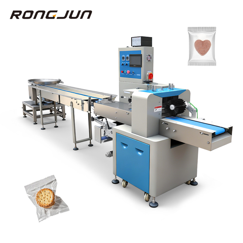 High Speed Horizontal Flow Wrapping Machine Automatic Pillow Packing Machine for Medical Food Applications Film Bags Labeling