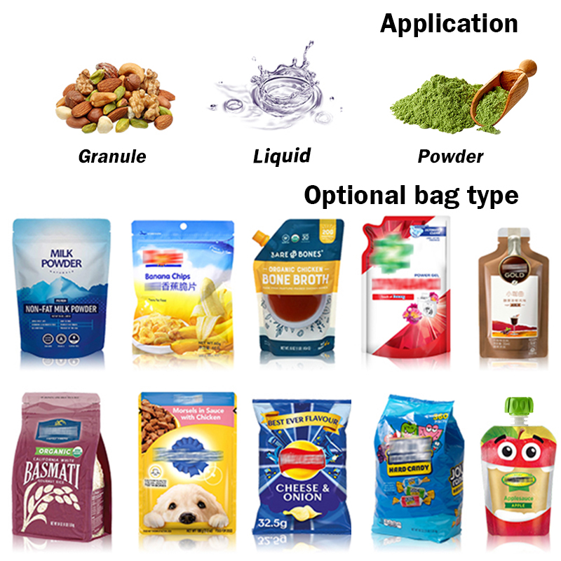 Automatic Granule Nuts Multihead Weigher Weighing Stand up Pouch Packing Doypack Premade Bag Multi-Function Packaging Machines