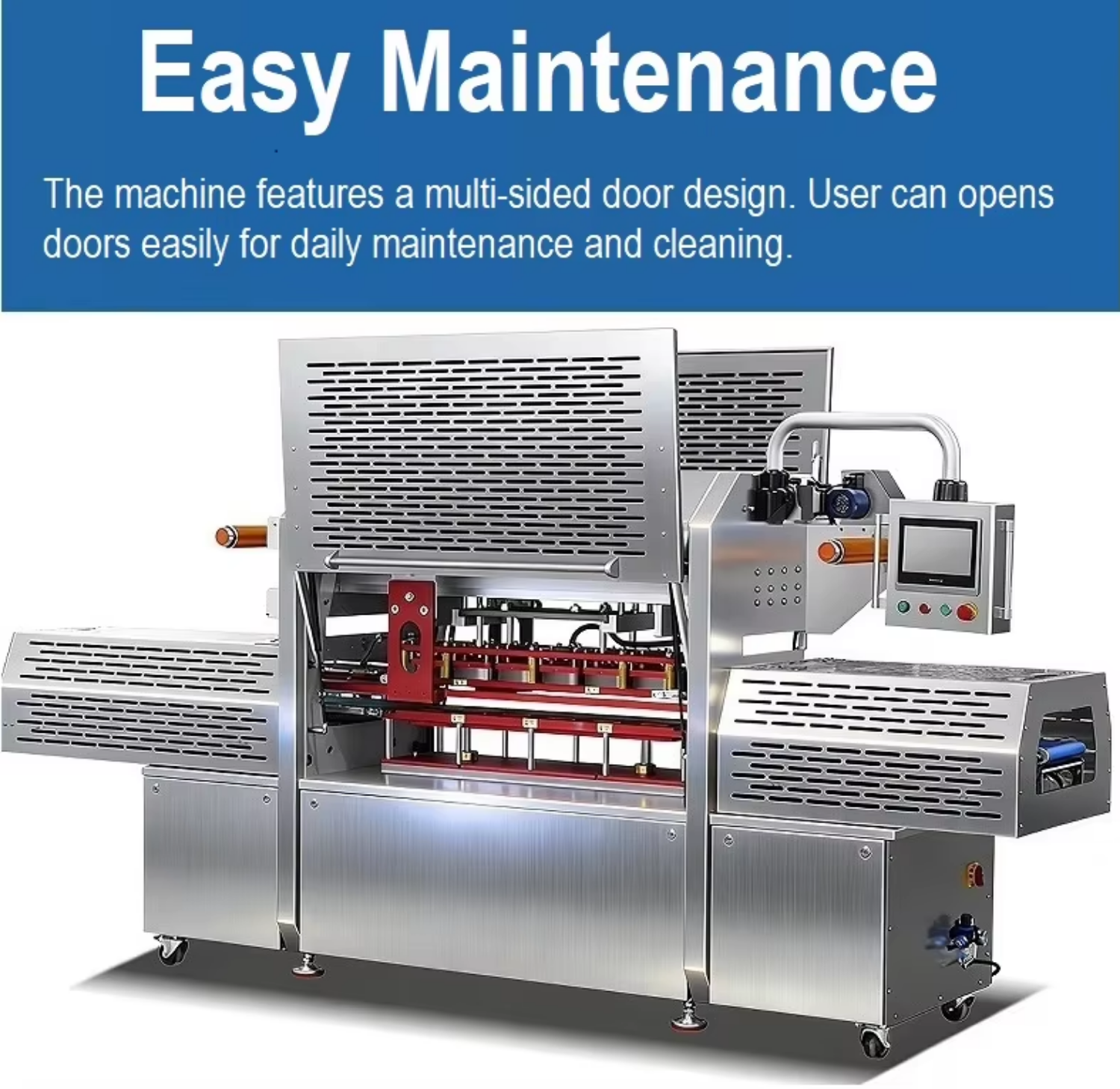 Linear Automatic Tray Sealer Line Lettuce Modified Atmosphere Packaging Machine for Vegetables and Fruits