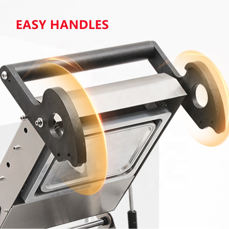 Ready to Ship Electric 20*14 cm Ready Meal Tray Sealing Machine for Paper Packaging Apparel &amp; Chemical Use Take Away Lunch Box