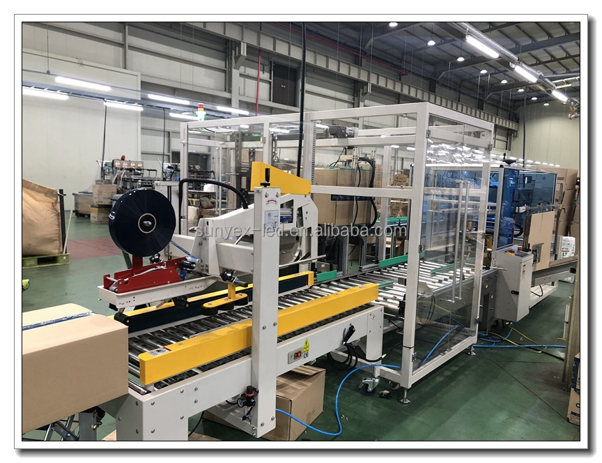 Automatic Multi-functional Cartooning Machine 40-60 Boxes/Min Gluing Closing Tea Bags Plastic Paper Electric Motor Sunyex